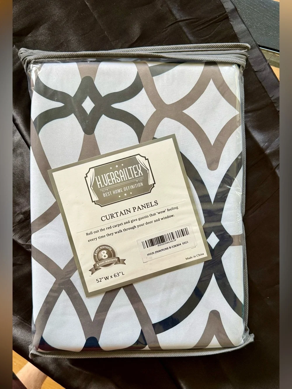 NIB H.Versailtex Set of 2 Curtains, 52”(W) x 63”(H) Light Blocking Blackout....
